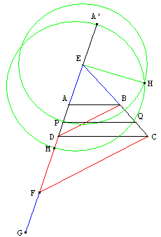 construction a la facon de descartes du partage de l'aire d'un trapeze - copyright Patrice Debart 2010