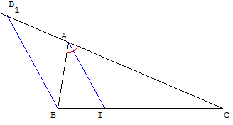 geometrie du triangle - bissectrice interieure et thales - copyright Patrice Debart 2002