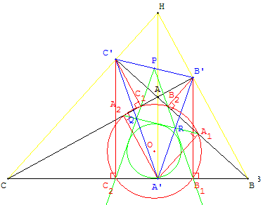 geometrie du triangle - centre du cercle de Taylor - copyright Patrice Debart 2009