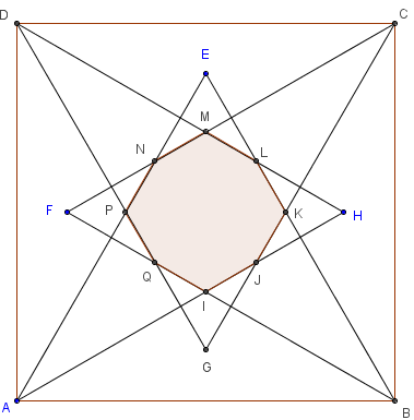 polygone régulier - octogone inscrit dans un carré - copyright Patrice Debart 2006