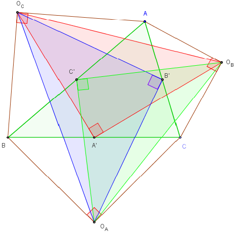 six triangles rectangles isocèles autour de BOA - copyright Patrice Debart 2003