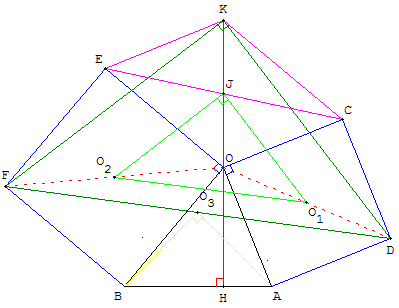 deux carrés autour de BOA - triangle rectangle isocèle - copyright Patrice Debart 2006