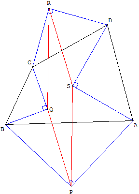 quatre triangles rectangles isoceles autour d'un parallelogramme - copyright Patrice Debart 2003