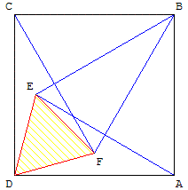deux triangles equilateraux à l'interieur d'un carre - copyright Patrice Debart 2003