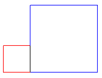 theoreme de pythagore - découpage de 2 carres - copyright Patrice Debart 2003