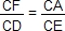 CF/CD = CA/CE