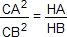 CA²/CR²=HA/HB