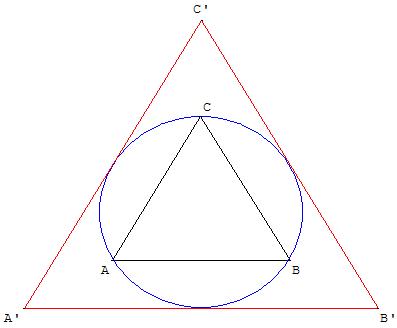 geometrie du triangle - triangles équilatéraux et cercle inscrit - copyright Patrice Debart 2004