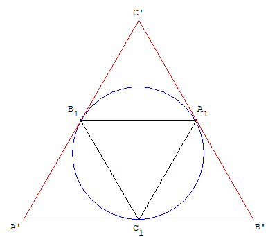 geometrie du triangle équilatéral et cercle inscrit - copyright Patrice Debart 2004