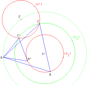 geometrie du triangle équilatéral - problème des trois cercles - copyright Patrice Debart 2004