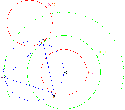 geometrie du triangle equilateral - probleme des trois cercles - copyright Patrice Debart 2004