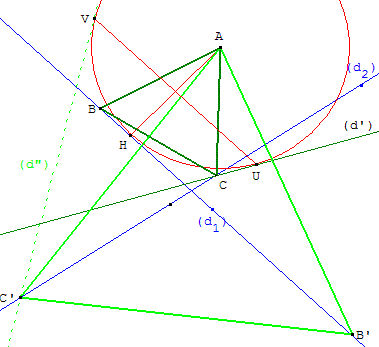 geometrie du triangle equilateral - construction avec contraintes - copyright Patrice Debart 2004