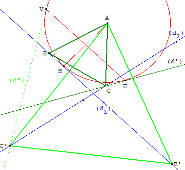 geometrie du triangle équilatéral - construction avec contraintes - copyright Patrice Debart 2004