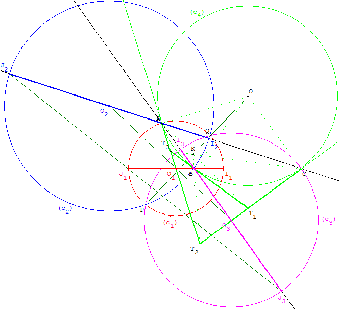 geometrie du triangle - point de Lemoine sur l'axe radical - copyright Patrice Debart 2005