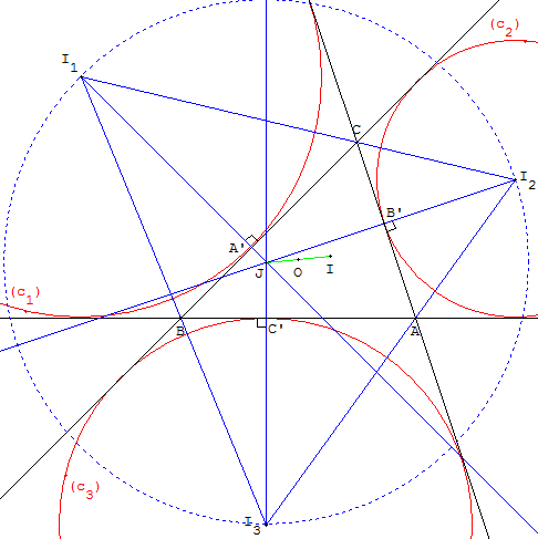 geometrie du triangle - point de Bevan - copyright Patrice Debart 2005