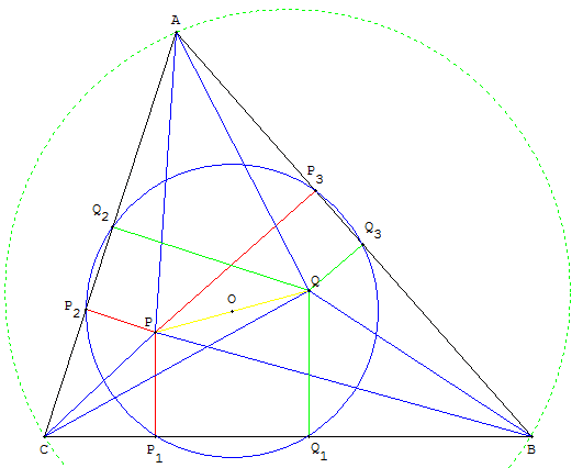 geometrie du triangle - triangle podaire et cercle podaire - copyright Patrice Debart 2005