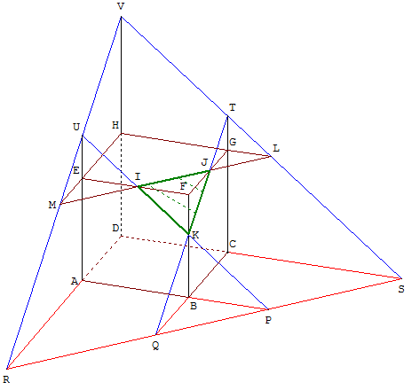 geometrie dans l'espace - section de cube - copyright Patrice Debart 2002