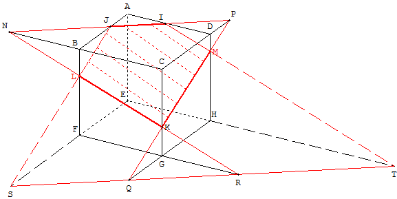 geometrie dans l'espace - section de cube - copyright Patrice Debart 2002