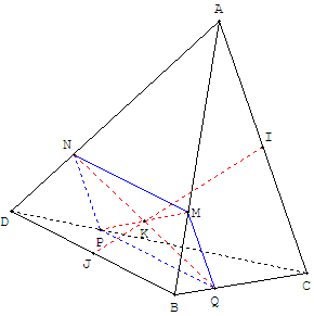 geometrie dans l'espace - parallélohgramme section plane d'un tétraèdre - copyright Patrice Debart 2006