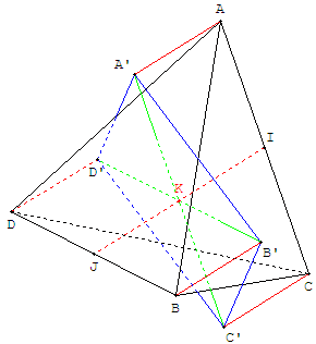 geometrie dans l'espace - projection d'un tétraèdre - copyright Patrice Debart 2006