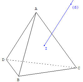 geometrie dans l'espace - tétraèdre - intersection avec une droite