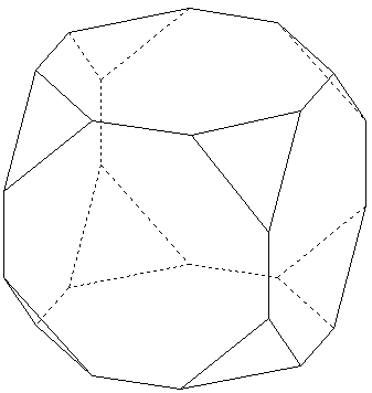 geometrie dans l'espace - cube tronqué aux huit coins coupés - copyright Patrice Debart 2006