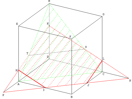 geometrie dans l'espace - section de cube - copyright Patrice Debart 2002