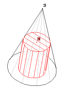 geometrie dans l'espace - volume maximal d'un cylindre - copyright Patrice Debart 2003