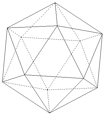 polyèdre de l'espace - solide à 20 faces équilatérales - copyright Patrice Debart 2007