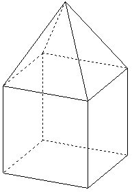 polyèdre de l'espace - lanterne formée par un cube et une pyramide - copyright Patrice Debart 2007