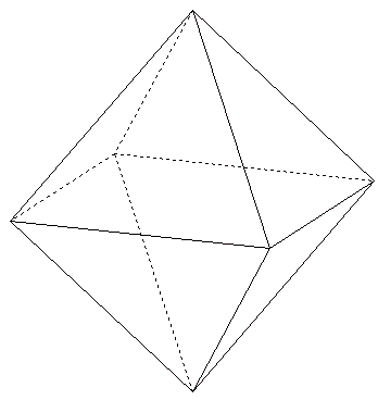 polyèdre de l'espace - solide à 8 faces équilatérales - copyright Patrice Debart 2007