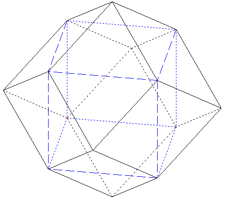 polyèdre de l'espace - cube inscrit dans un rhombododecaèdre - copyright Patrice Debart 2007