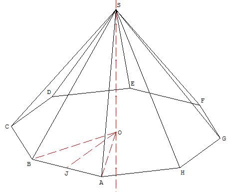 geometrie dans l'espace - pyramide octogonale - copyright Patrice Debart 2009