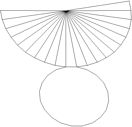 geometrie dans l'espace - patron d'un cône - copyright Patrice Debart 2005