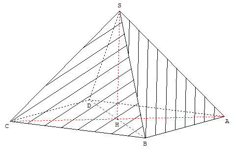 geometrie dans l'espace - pyramide équilatérale de base carré - copyright Patrice Debart 2005