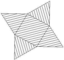 geometrie dans l'espace - patron d'une pyramide de base carré - copyright Patrice Debart 2005