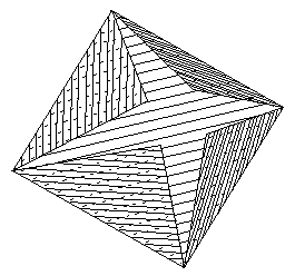 geometrie dans l'espace - pliage du patron d'une pyramide de base carré - copyright Patrice Debart 2005