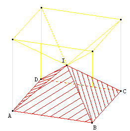 geometrie dans l'espace - pyramide sur la base d'un cube - copyright Patrice Debart 2005