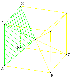 geometrie dans l'espace - pyramide sur le côté d'un cube - copyright Patrice Debart 2005