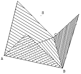 geometrie dans l'espace - pliage du patron de tétraèdre - copyright Patrice Debart 2005