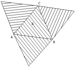 geometrie dans l'espace - patron de tétraèdre - copyright Patrice Debart 2005