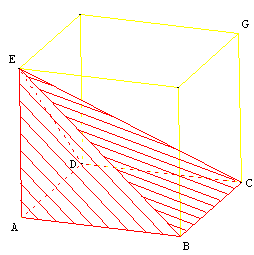 geometrie dans l'espace - pyramide inscrite sur la base d'un cube - copyright Patrice Debart 2005