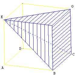 geometrie dans l'espace - pyramide inscrite sur la côté d'un cube - copyright Patrice Debart 2005