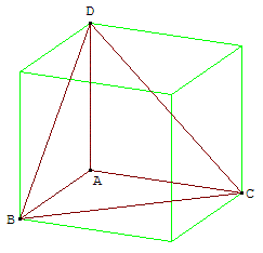 geometrie dans l'espace - coin de cube dans un cube - copyright Patrice Debart 2009