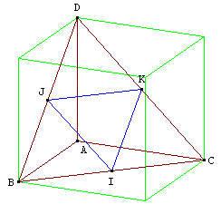 geometrie dans l'espace - triangle dans un coin de cube - copyright Patrice Debart 2009