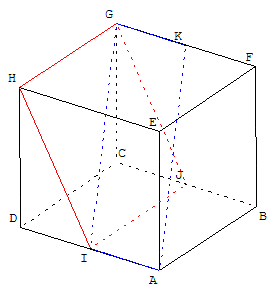 geometrie dans l'espace - parallèles dans un cube - copyright Patrice Debart 2004