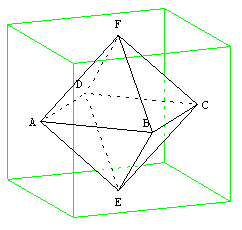 polyèdre de l'espace - octaèdre dans un cube - copyright Patrice Debart 2007