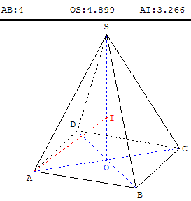 geometrie dans l'espace - hauteur de pyramide - copyright Patrice Debart 2004