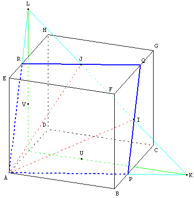 geometrie dans l'espace - parallelogrammr section plane du cube - copyright Patrice Debart 2009