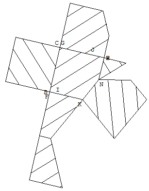 geometrie dans l'espace - patron d'une partie de cube - copyright Patrice Debart 2009